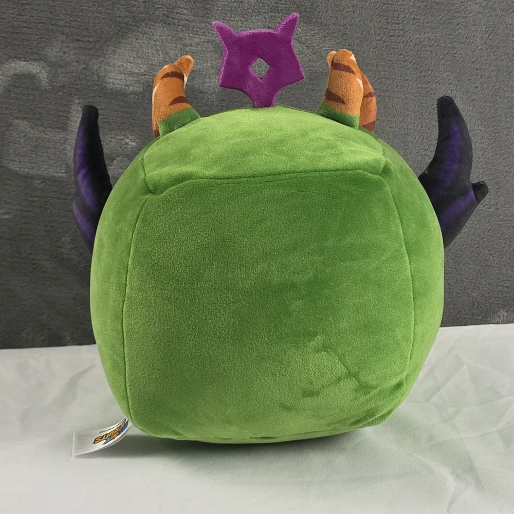 Roblox Blox Fruits Dragon Fruit Plush Green Square Stuffed Toy Game Collectible